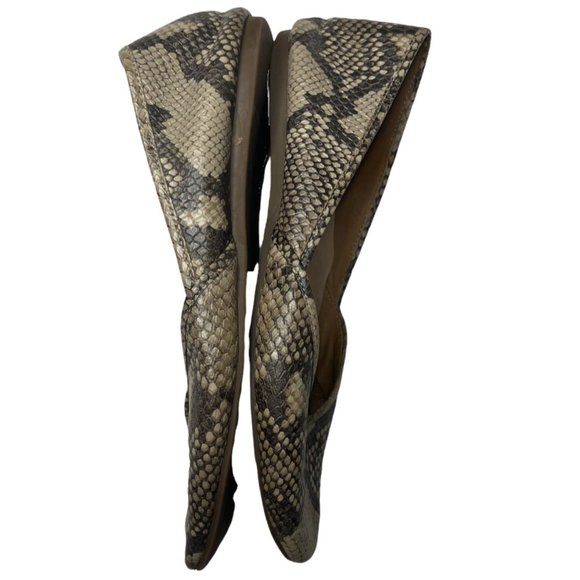 Lucky Brand Ameena Flats Womens Leather Snake Print Slip On Shoes Size 8.5 M - Picture 3 of 11